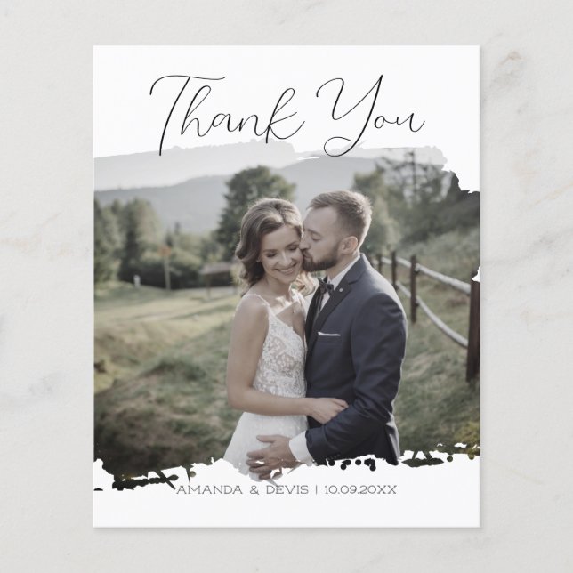 BUDGET Hochzeit Foto Danke Karte (Vorne)