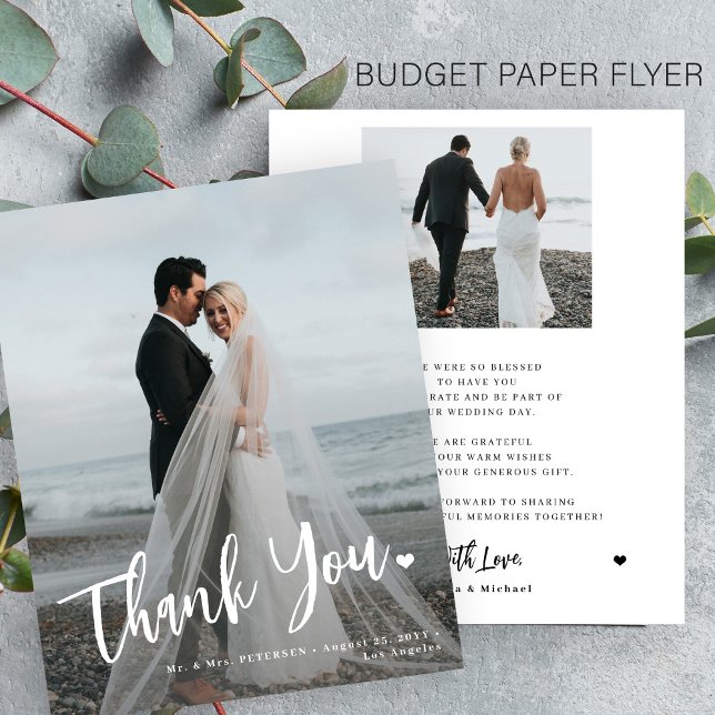 Budget Hochzeit Foto Overlay 2 Foto danke Flyer (Von Creator hochgeladen)