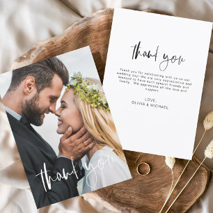 Budget-Hochzeit handgeschriebene Dankeschön-Foto  Flyer