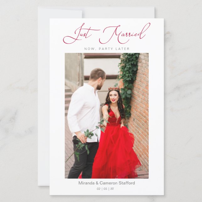 Budget Hochzeit Just Married Elopement Foto  (Vorderseite)
