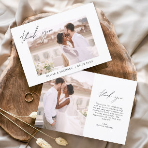 Budget Hochzeit Minimalistisches Foto Vielen Dank Flyer