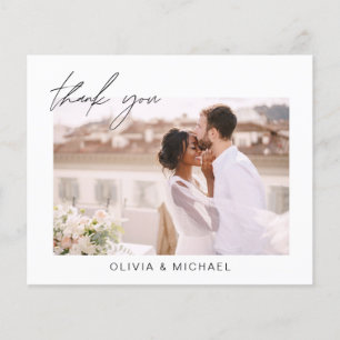 Budget Hochzeit Minimalistisches Foto Vielen Dank  Flyer