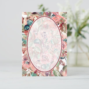 Budget-Hochzeit mit orangefarbenem floralem Hinter Einladung