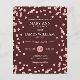 Budget Hochzeit Rose Gold Glitzer Burgundy Einladu