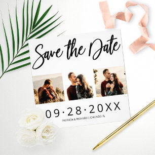 Budget-Hochzeit Save-The-Date 3-Foto-Collage Fotodruck