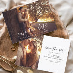 Budget Hochzeit Save the Date Foto Minimalistisch  Flyer<br><div class="desc">Budget Hochzeit Speichern Sie die Datumskarten,  die ein Foto auf der Vorder- und Rückseite haben. Die Save the Date Herbst-,  Herbst-,  Winter-,  Frühlings- oder Sommerkarten enthalten eine moderne,  handgeschriebene Schrift-Typografie,  die elegant,  einfach und modern ist,  um nach einem einfachen Hochzeitsfeiertag minimalistisch zu wirken.</div>