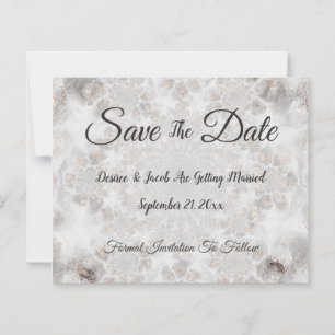 Budget Hochzeit Silberes Weiß Save the Date