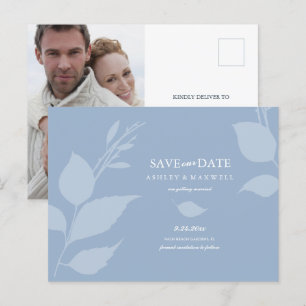 Budget Hochzeit speichern das Datum trostlos blau Ankündigungspostkarte