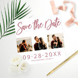 Budget Hochzeit speichern Datum 3 Foto Collage<br><div class="desc">BITTE BEACHTEN SIE: Dieses Budget beinhaltet Save the Date keine Umschläge,  kann auf 12x18 Einladungen oder Postkarten übertragen werden.</div>