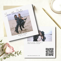 Budget Hochzeit Speichern Sie den QR-Code-Fotokart