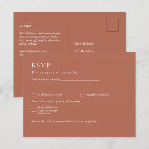 BUDGET Hochzeit Terracotta Monochrome UAWG Postkarte
