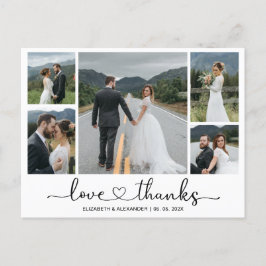 Budget Hochzeit Vielen Dank 5 Foto Collage Postcar Postkarte