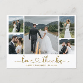 Budget Hochzeit Vielen Dank 5 Foto Collage Postcar Postkarte