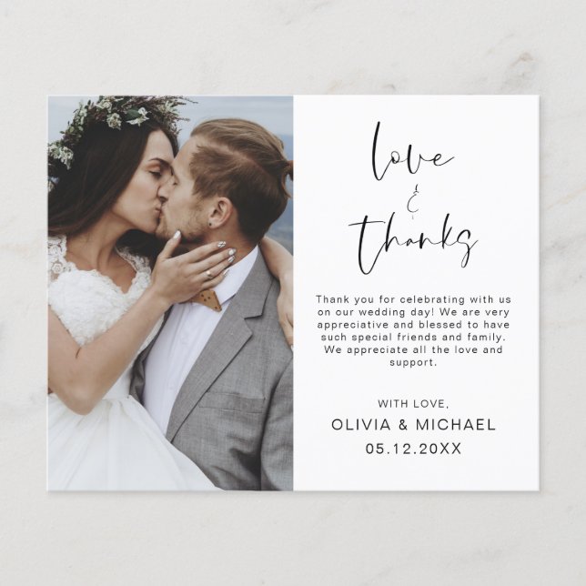 Budget Hochzeit Vielen Dank Foto Flyer (Vorne)