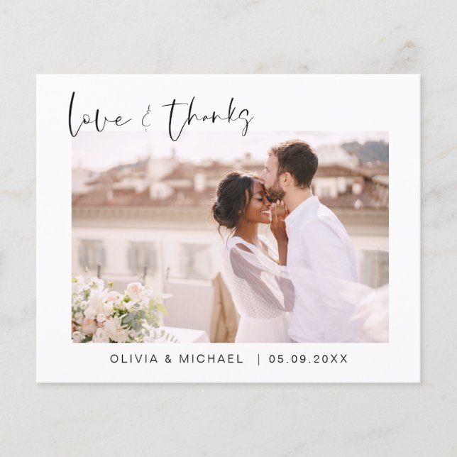 Budget Hochzeit Vielen Dank Foto Minimalistisch Flyer (Vorne)