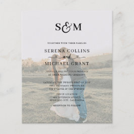 Budget-Hochzeits-Monogramm-Script-Herz 2 Foto Flyer