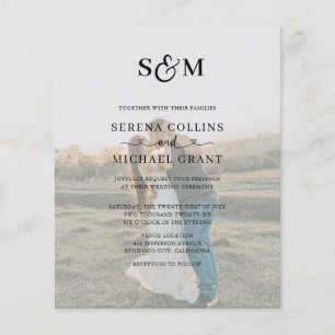 Budget-Hochzeits-Monogramm-Script-Herz 2 Foto Flyer