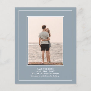 Budget Hochzeitsankündigung Foto Dusty Blue Save T Flyer