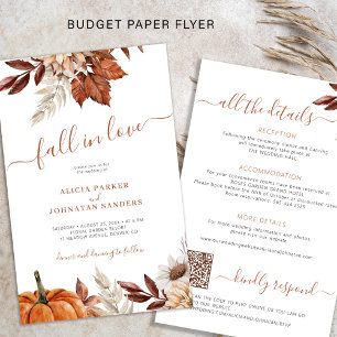 Budget Hochzeitseinladung für Verliebte in einem Flyer