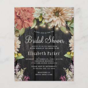 Budget-Hochzeitseinladung im rustikalen Blumen-Hol