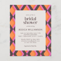 Budget-Hochzeitseinladung Retro-Helle Farben