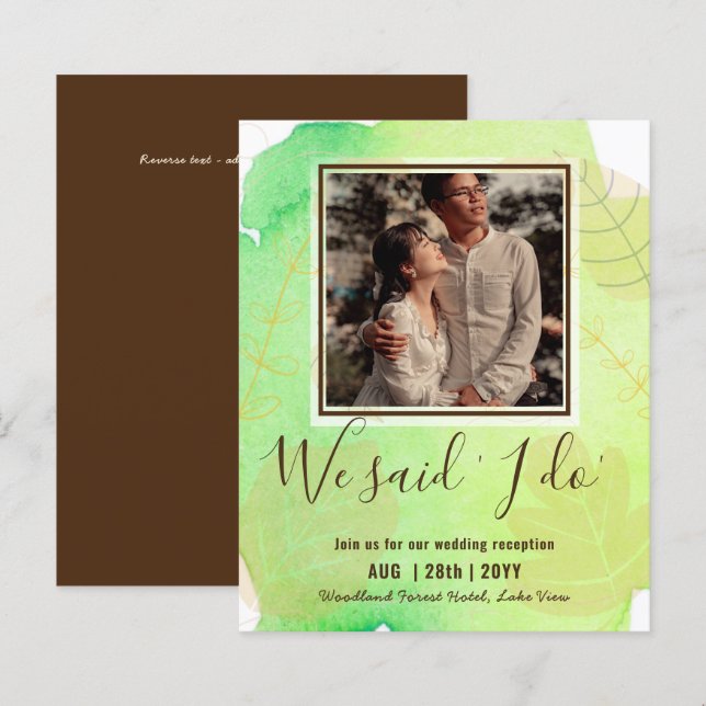 BUDGET Hochzeitsempfang Einladung mit FOTO (Vorne/Hinten)