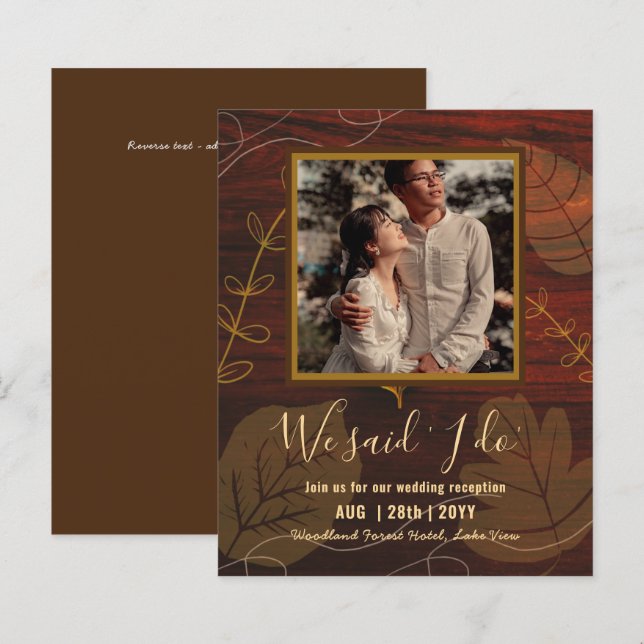 BUDGET Hochzeitsempfang Einladung mit FOTO (Vorne/Hinten)