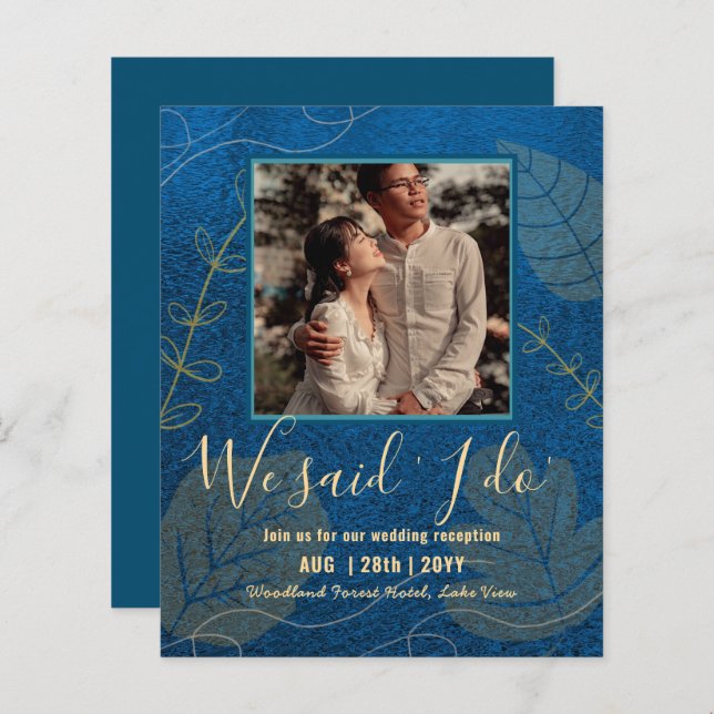 BUDGET Hochzeitsempfang Einladung mit FOTO (Vorne/Hinten)