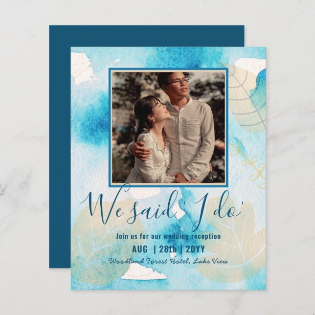 BUDGET Hochzeitsempfang Einladung mit FOTO (Vorne/Hinten)