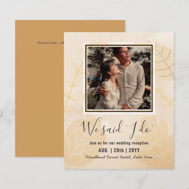 BUDGET Hochzeitsempfang Einladung mit FOTO (Vorne/Hinten)