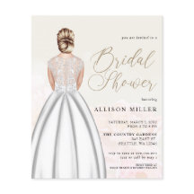 Budget Hochzeitskleid Brautdusche Einladung