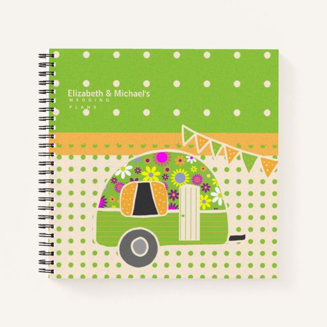 Budget Hochzeitsplaner Personalisiert Trendy Moder Notizbuch (Vorderseite)