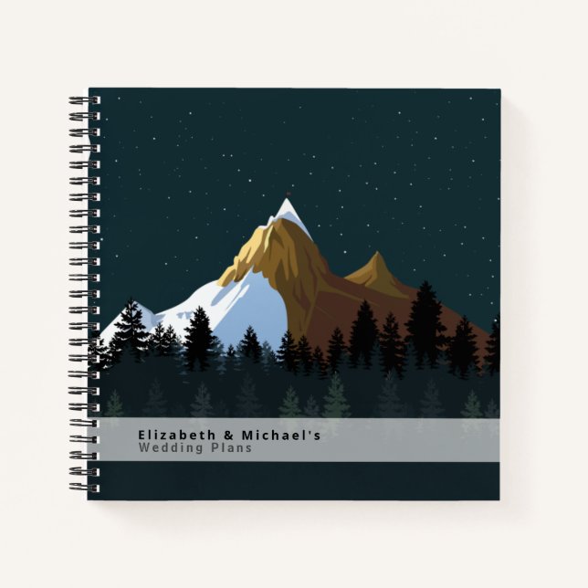 Budget Hochzeitsplaner Personalisiert Trendy Moder Notizbuch (Vorderseite)