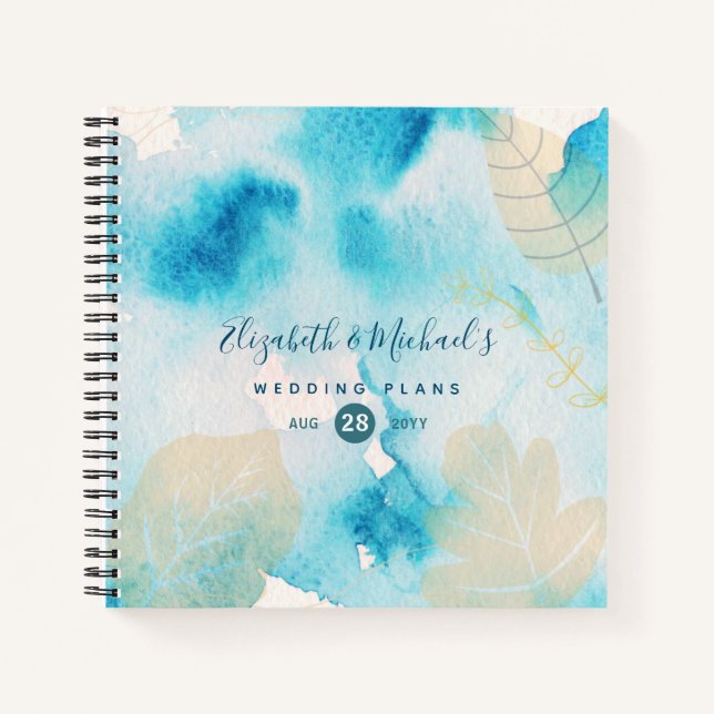 Budget Hochzeitsplaner Personalisiert Trendy Moder Notizbuch (Vorderseite)