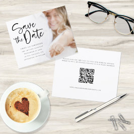 Budget Hochzeitsskript-Foto QR-Code Save the Date