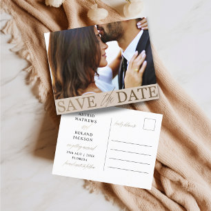 Budget-Hochzeitstermin-Ankündigung Faux-Gold & Bei