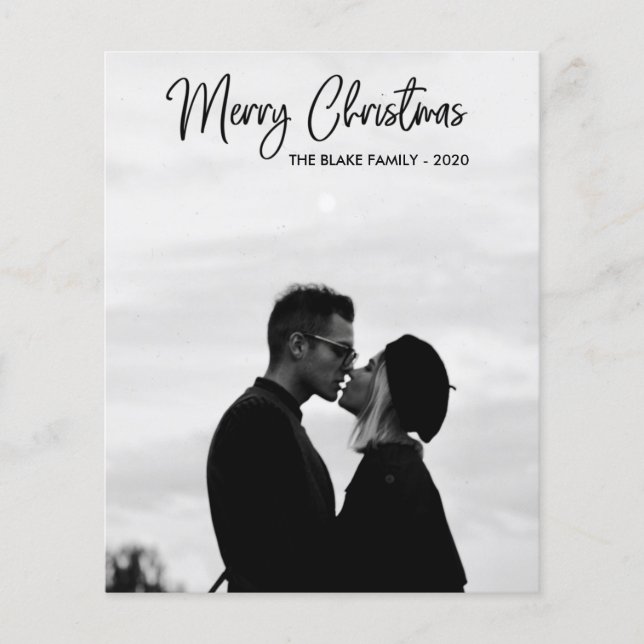 Budget Holiday Foto Card | Moderne Weihnachten Flyer (Vorne)