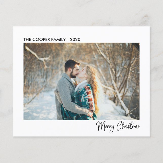 Budget Holiday Foto Card | Moderne Weihnachten Flyer (Vorne)