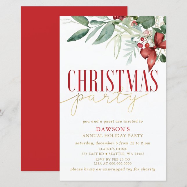 Budget Holly Botanical Corporate Christmas Party  (Vorne/Hinten)