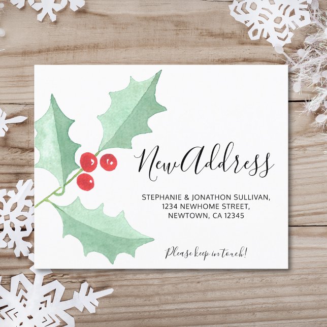 Budget Holly New Address Moving Announcement Card (Von Creator hochgeladen)