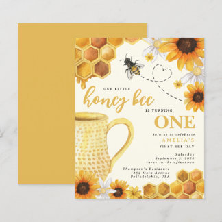 Budget Honey Bee Watercolor Sonnenblume 1. Geburts