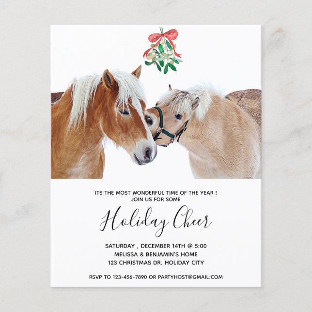 Budget HorChristmas Mistletoe Pony Einladung (Vorderseite)
