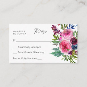 Budget Hot Pink & Navy Blu Floral 3SM Keine UAWG Begleitkarte
