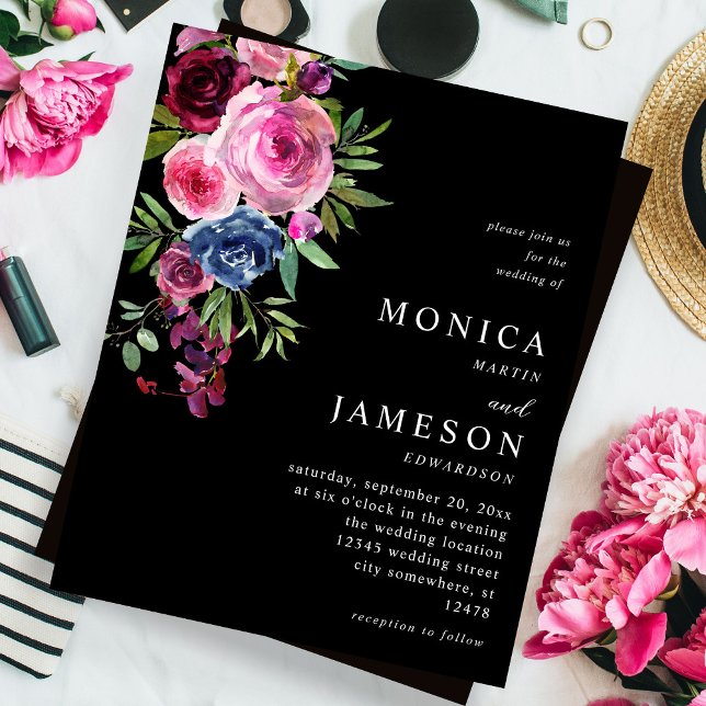 Budget Hot Pink & Navy Blue Floral Hochzeit 3 Blac (Von Creator hochgeladen)