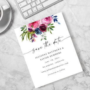 Budget Hot Pink & Navy Blue Save the Date V3 Flyer