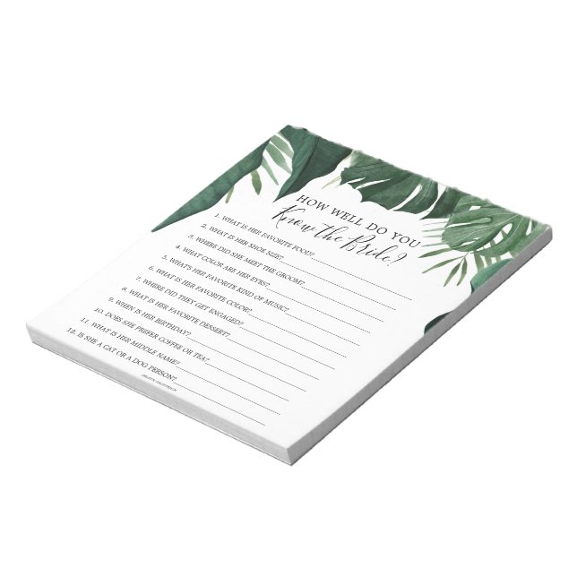 Budget How Well Do You Know the Bride Game Notepad Notizblock (Rotiert)