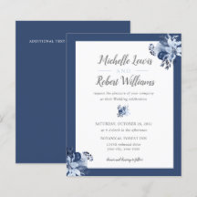 BUDGET Hübsch Gray Navy Blue Floral Hochzeit