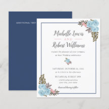 BUDGET Hübsch Navy Blue Pink Blumenhochzeit