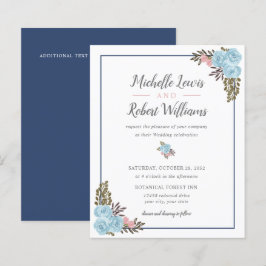 BUDGET Hübsch Navy Blue Pink Blumenhochzeit