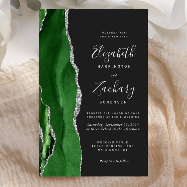 Budget Hunter Green Silver Agate Dark Wedding (Von Creator hochgeladen)